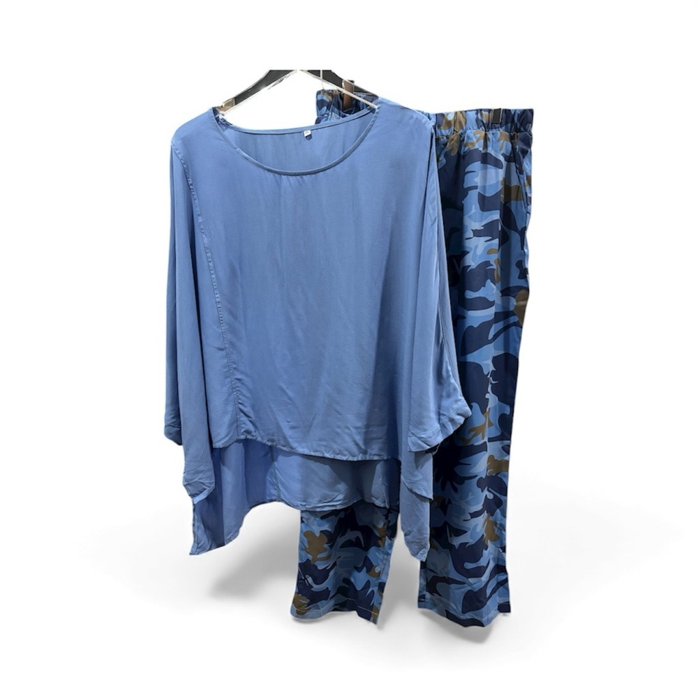 Blue Camouflage Lounge Set